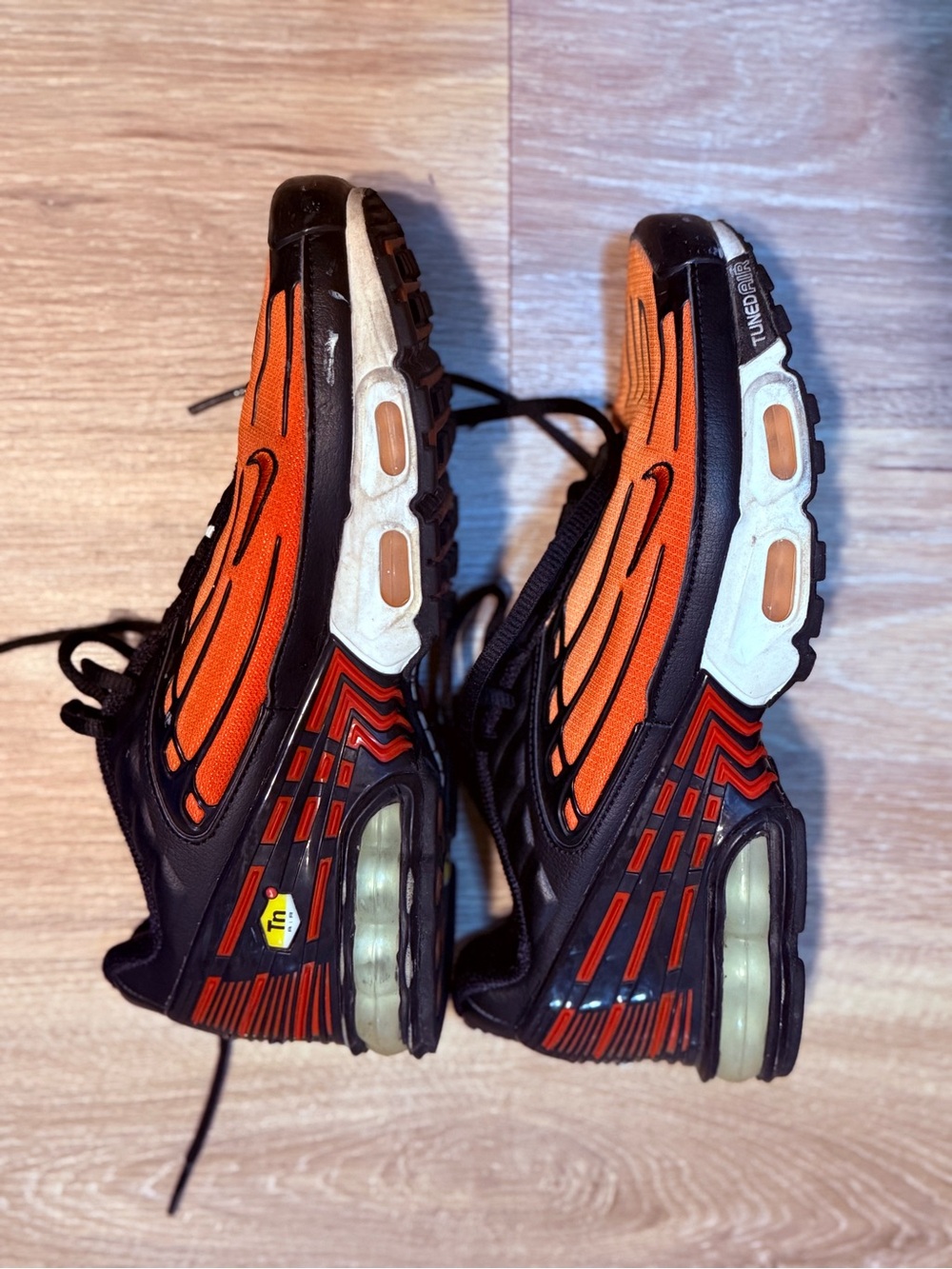 Nike orange and black air max